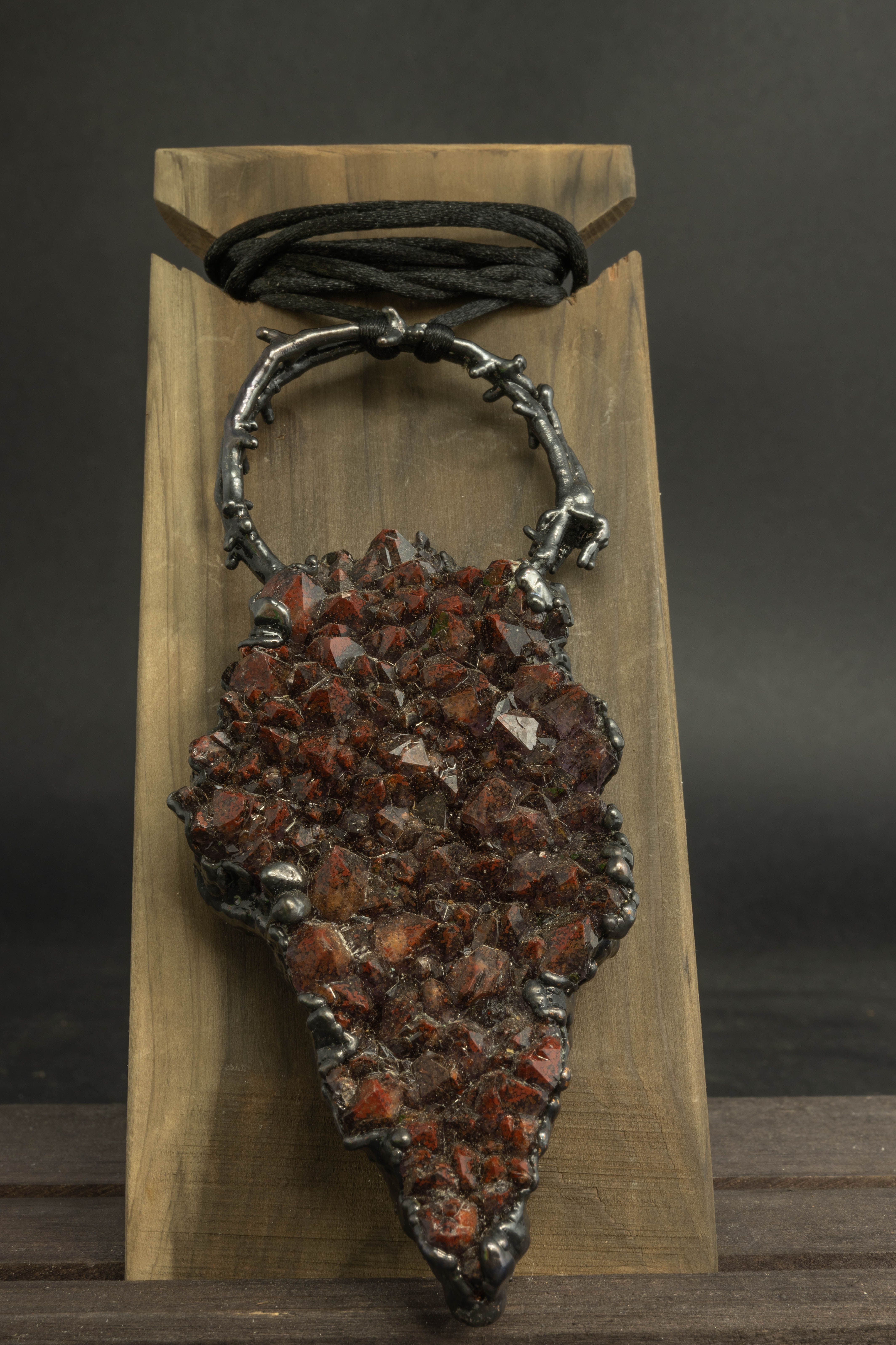 Hematoid Quartz Ember Heart Pendant