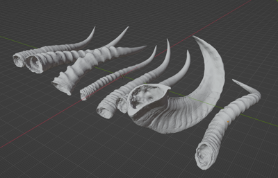 Horn Pack 2 Antelope - Gazel - Cow  Commercial License STL