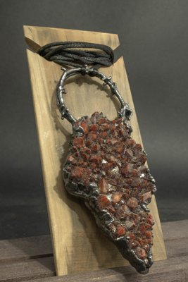 Hematoid Quartz Ember Heart Pendant