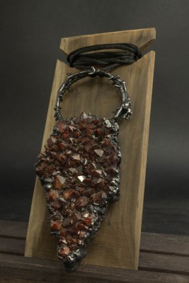 Hematoid Quartz Ember Heart Pendant