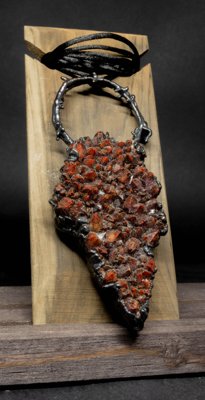 Hematoid Quartz Ember Heart Pendant
