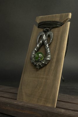 Serpent's Enchanted Glass Pendant