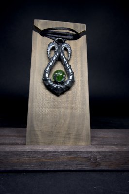 Serpent's Enchanted Glass Pendant