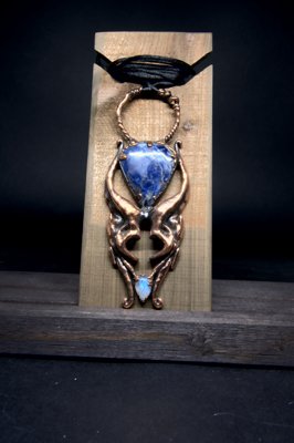 Celestial Blue Dragon Heart Pendant